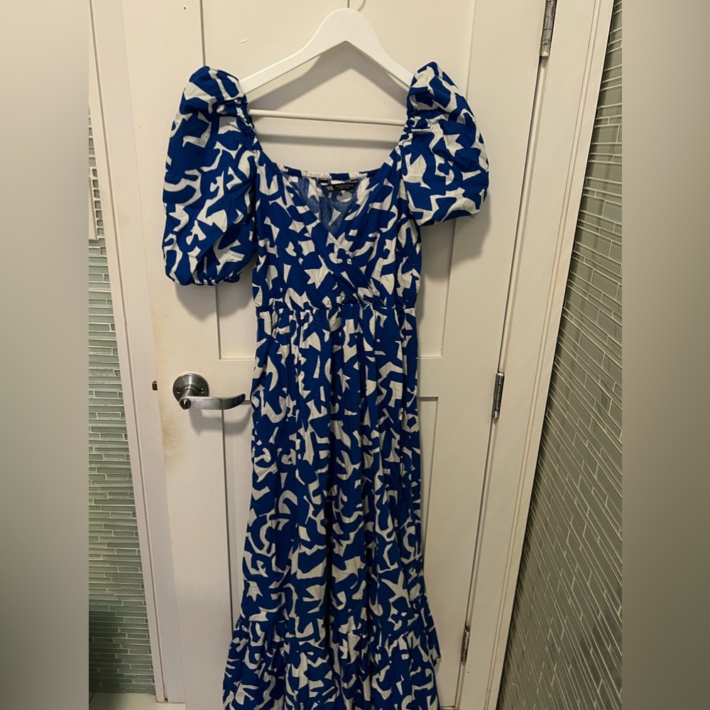 Zara blue and white maxi dress. Size S
